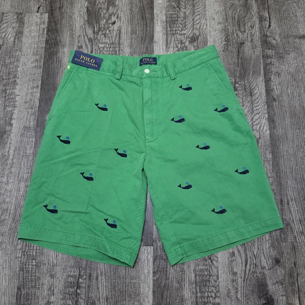 Polo by Ralph Lauren Green Whale Embroidered Men's Shorts Size 33